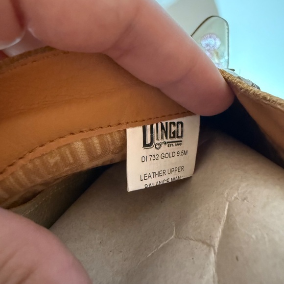 Dingo Poppy Floral embroidered Metallic Studded Snip Toe Cowboy Boots DI 732 - Picture 7 of 8